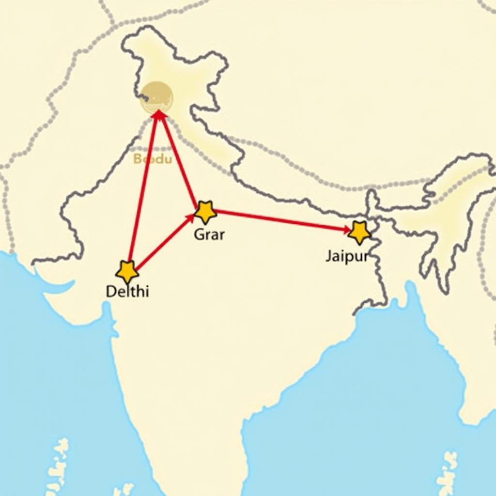 Golden Triangle Map of India