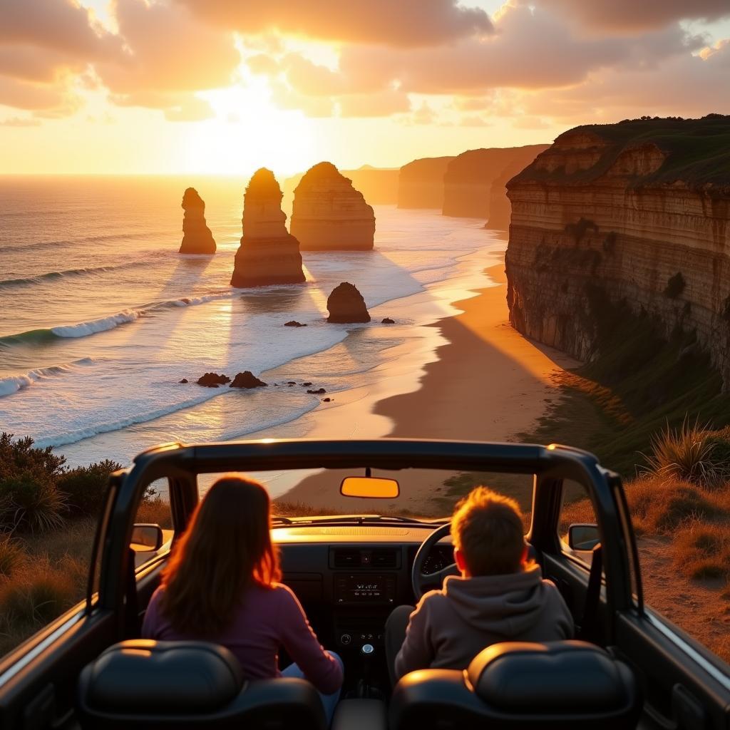 Scenic coastal drive along the Great Ocean Road