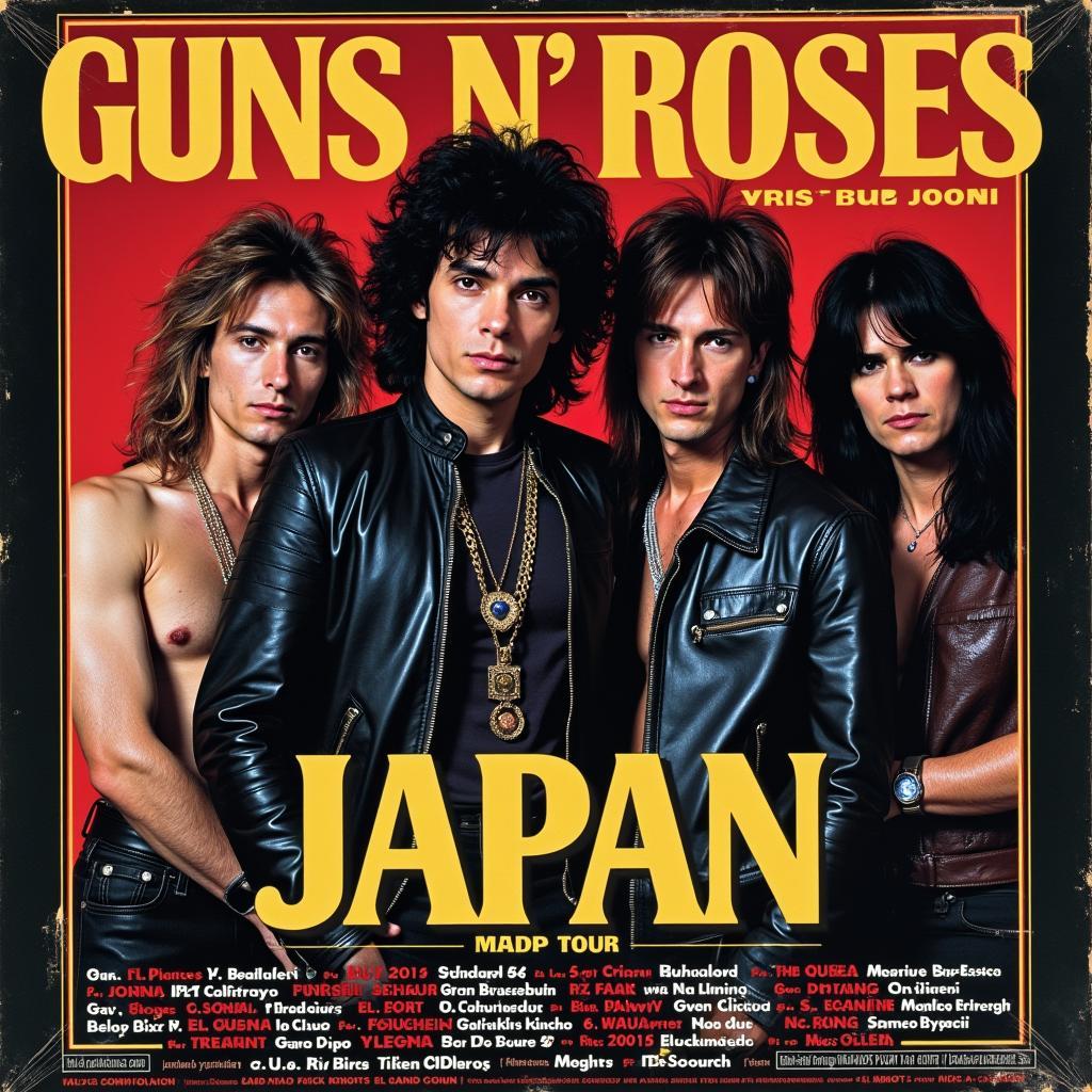 Guns N' Roses Japan Tour 1990 Poster