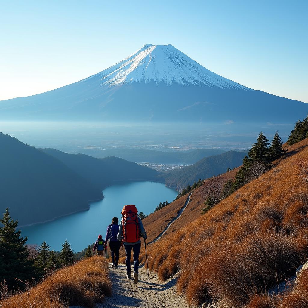 Hiking Mount Fuji with Scenic View