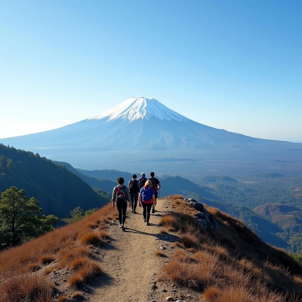 Hiking Mount Fuji with Vellore Yathra Tours and Travels.