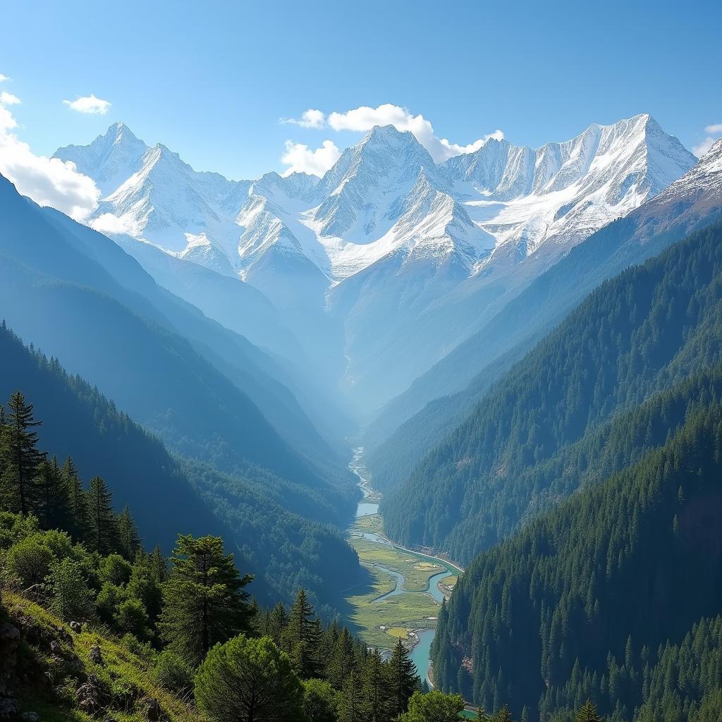 Breathtaking panoramic view of the Himalayas