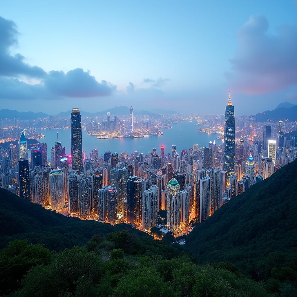 Hong Kong Victoria Peak panoramic view