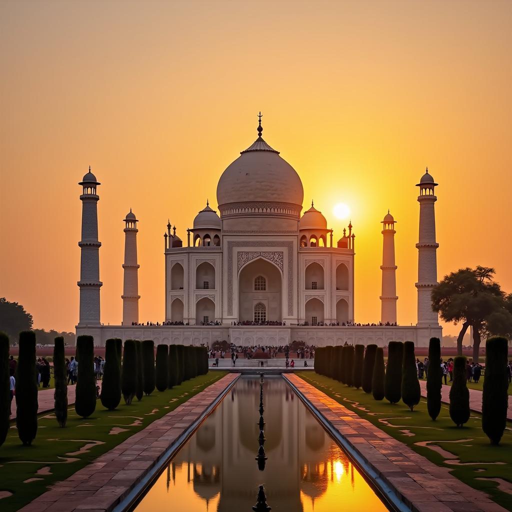 Taj Mahal at sunset