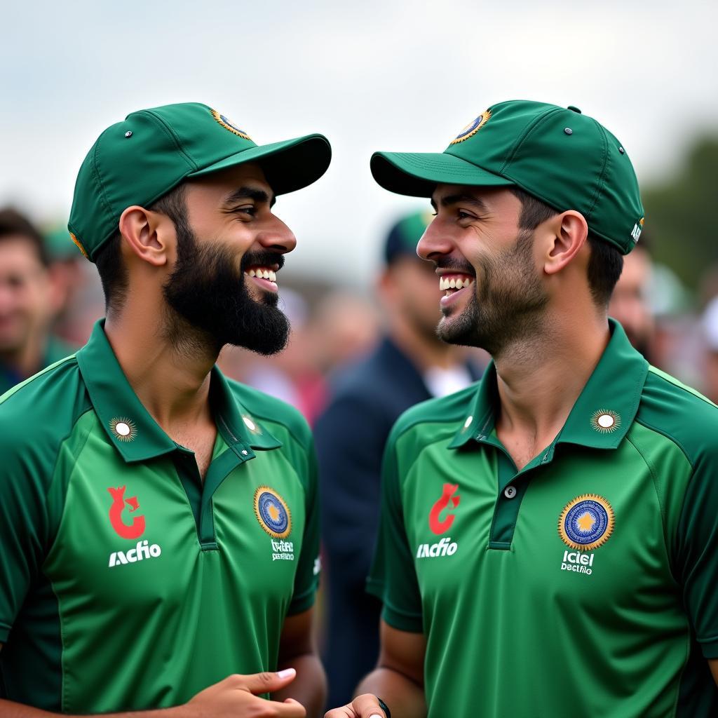 Indian and Irish Cricket Fans Interacting