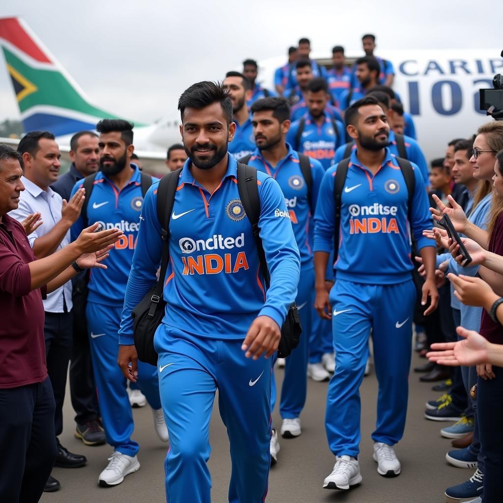 Indian Cricket Team Arriving in South Africa