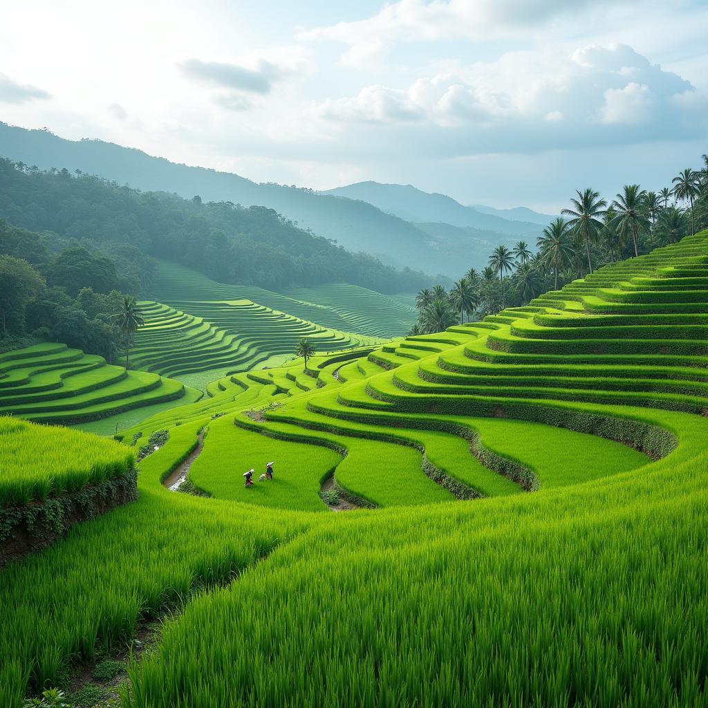 Scenic Rice Paddies in Bali