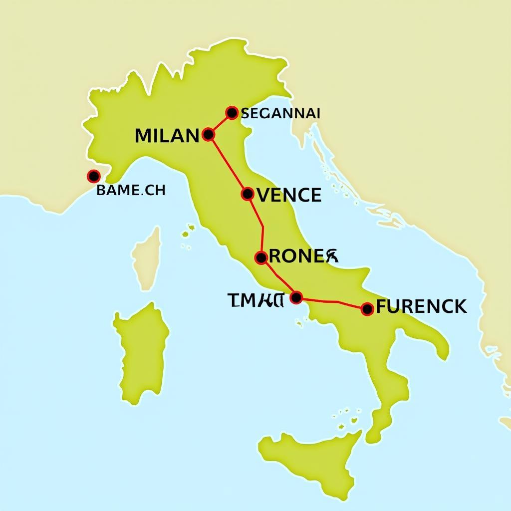 Italy Tours from Milan Map