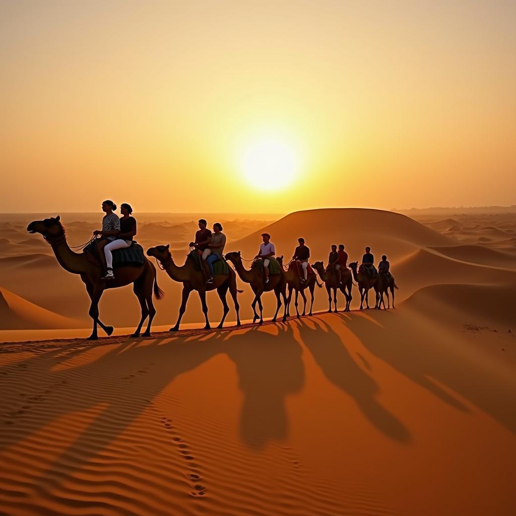 Camel Safari in the Thar Desert near Jaisalmer