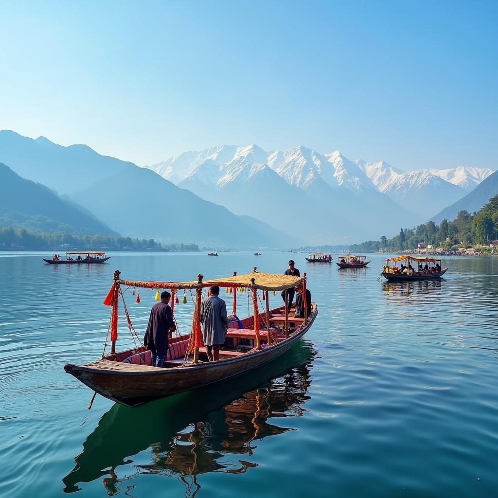 Shikara ride on Dal Lake in Srinagar, Jammu and Kashmir