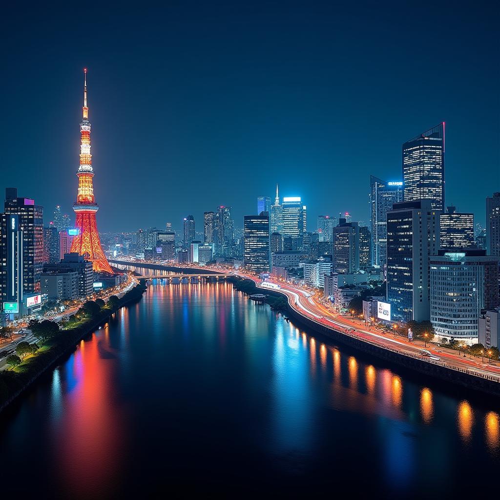 4K Tokyo Cityscape at Night