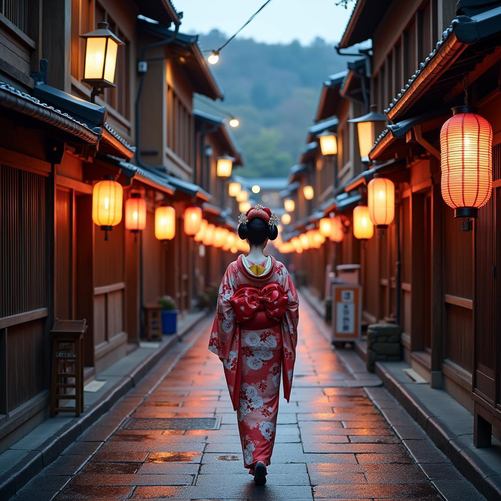 Exploring Gion: Immerse yourself in Kyoto's enchanting Gion district, a historic geisha district with traditional wooden machiya houses and teahouses, offering a glimpse into Japan's cultural heritage.