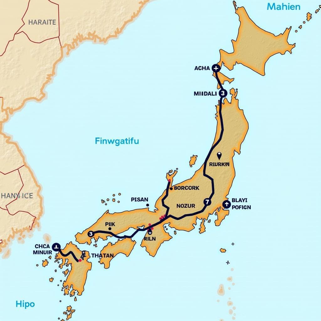 Japan Cycling Route Map