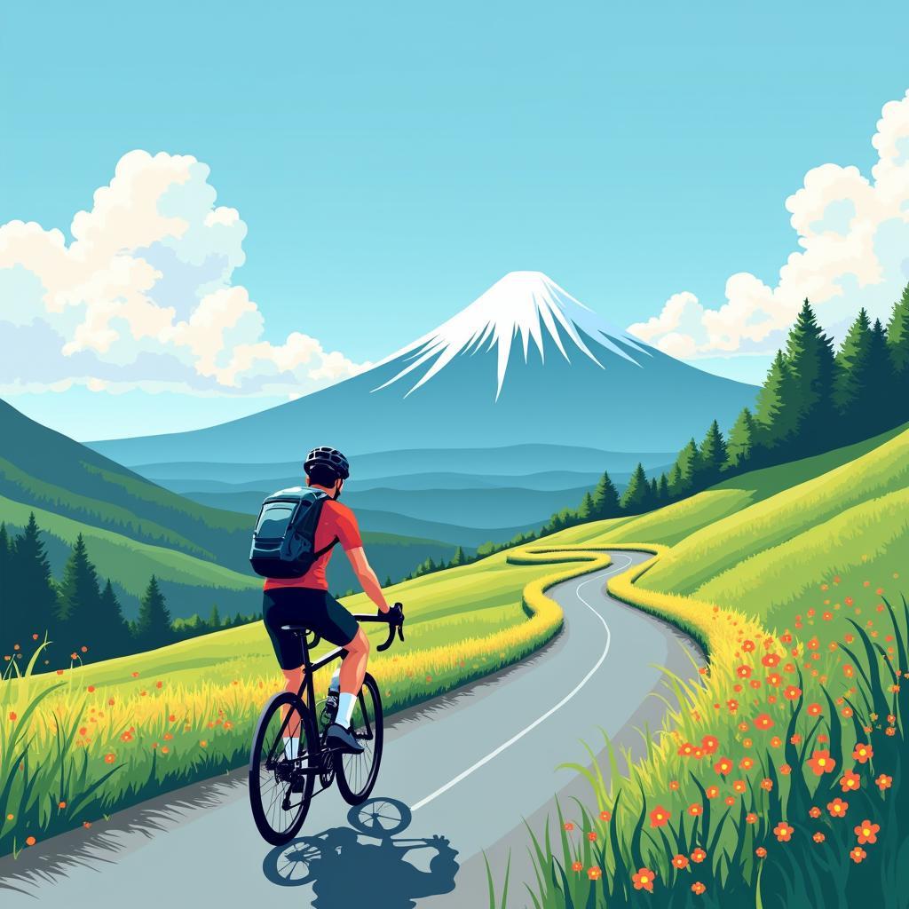 Cycling in Japan while following the Tour