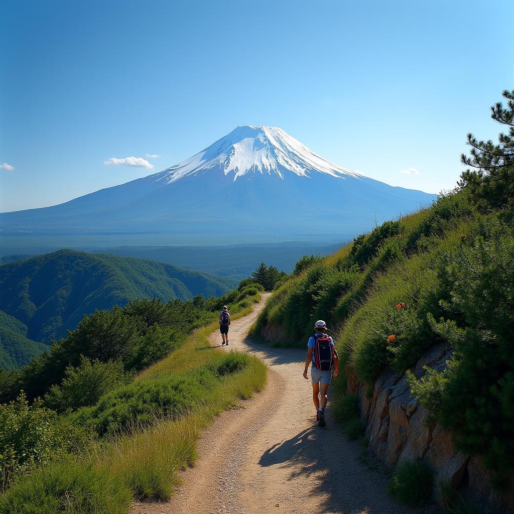 Hiking Trail with Mount Fuji View