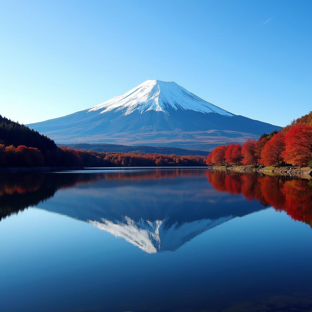 Mount Fuji Reflected in a Serene Lake