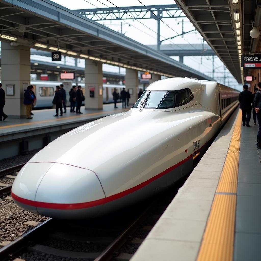 Japan Shinkansen Bullet Train at Platform