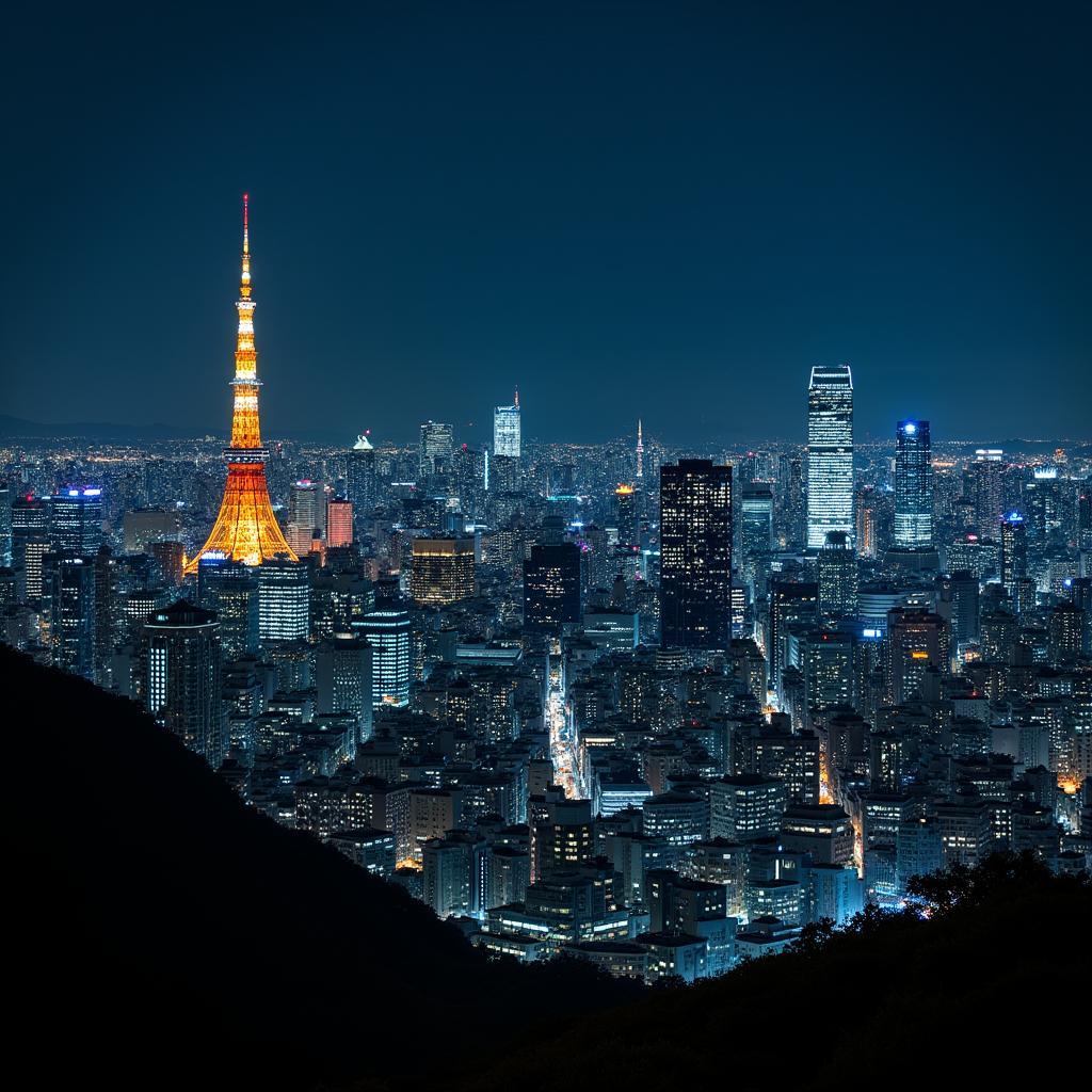 Tokyo City Skyline at Night