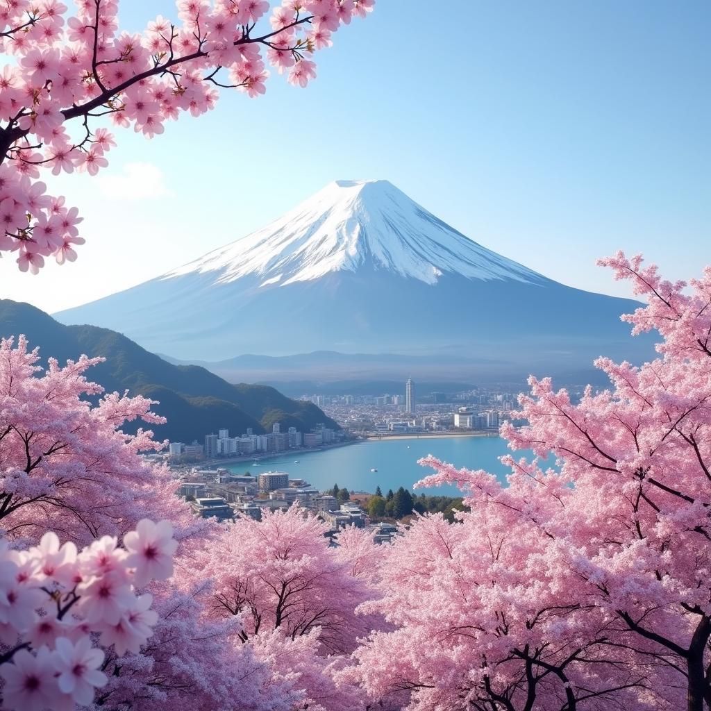 Mount Fuji with Cherry Blossoms