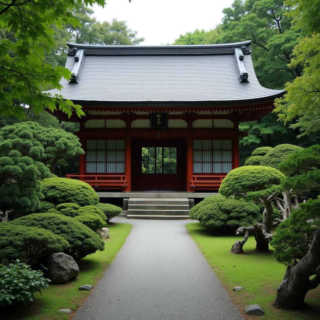 Visiting a traditional Japanese temple during a tour