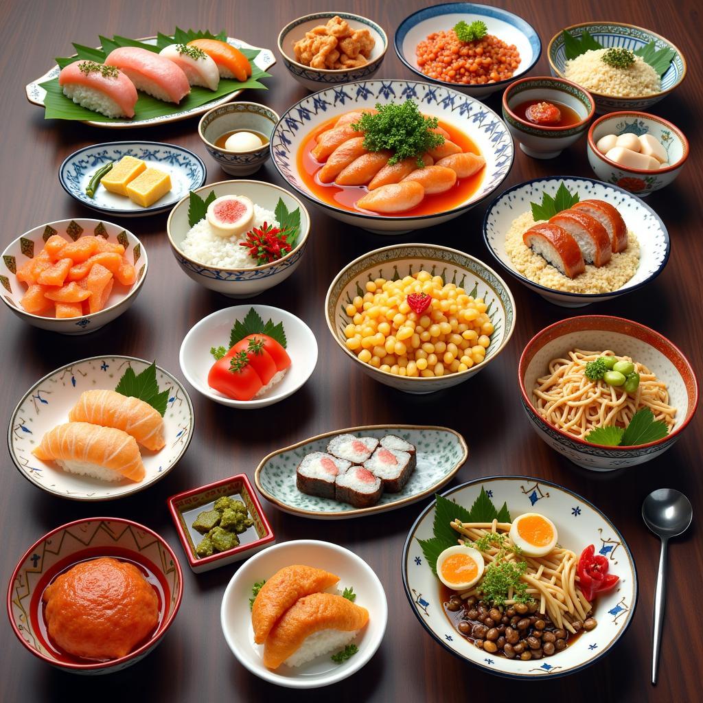 Variety of Japanese Dishes