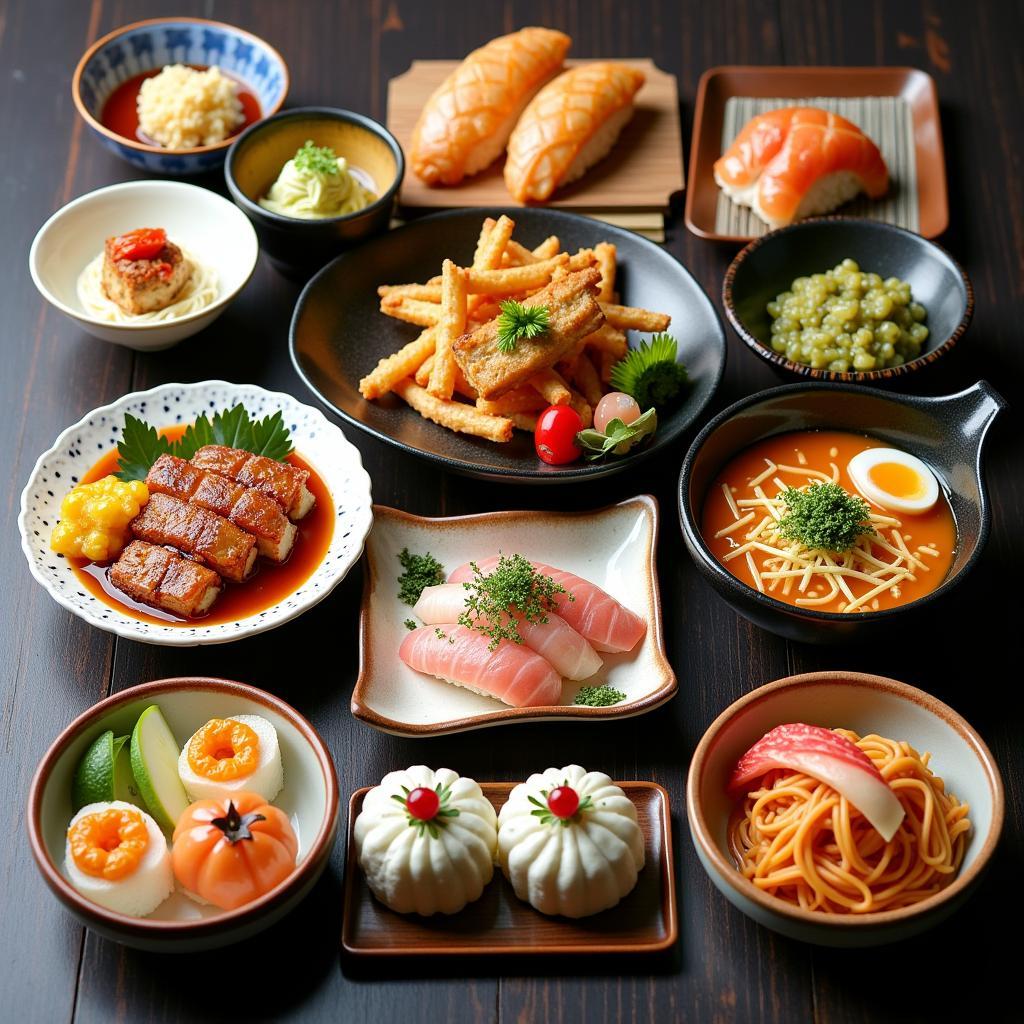 Variety of Japanese Dishes