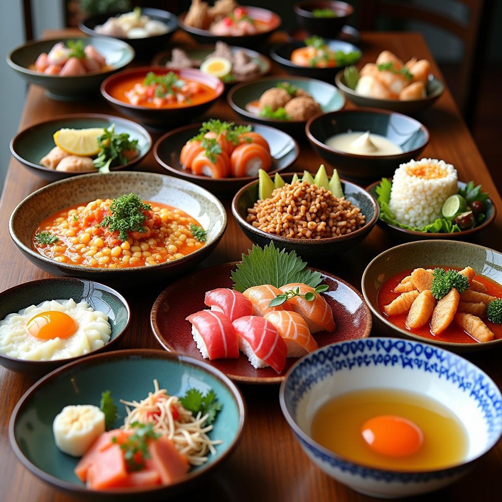 A spread of Japanese culinary delights