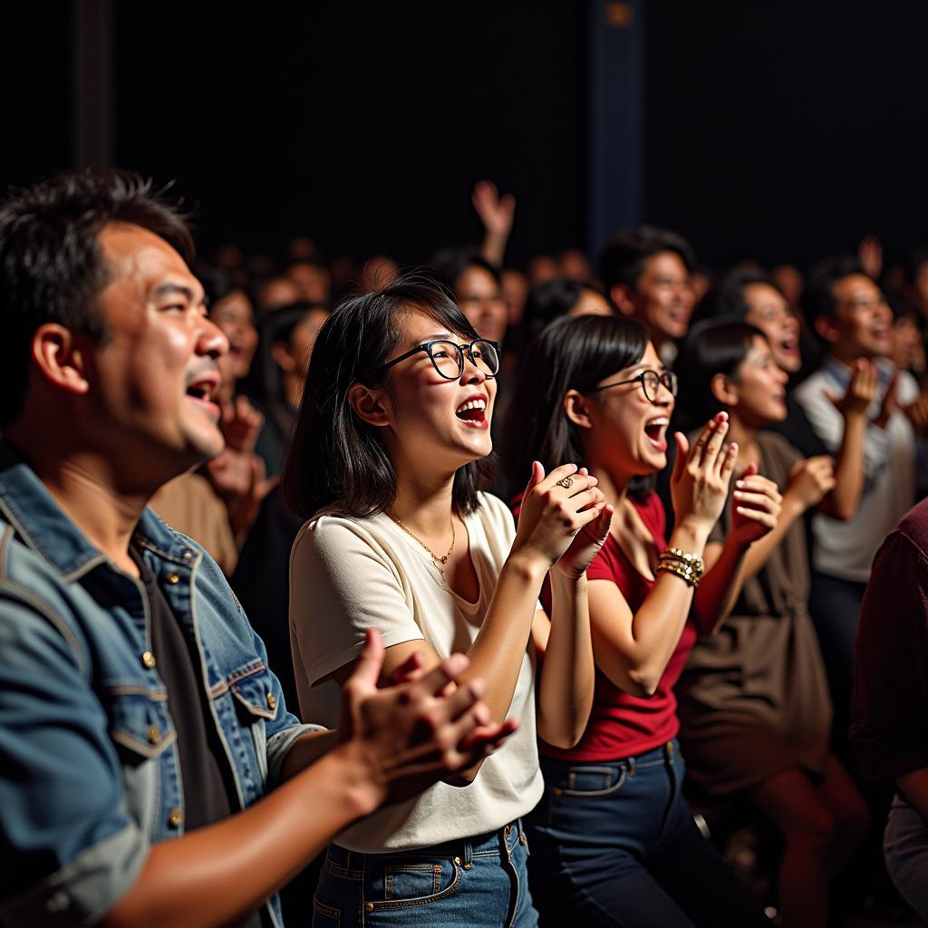 Japanese fans enjoy the electrifying performance of the Chicago Blues Brothers.