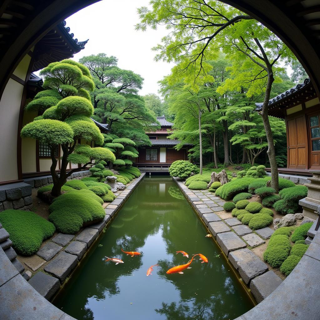 Tranquil Japanese Garden 360 View