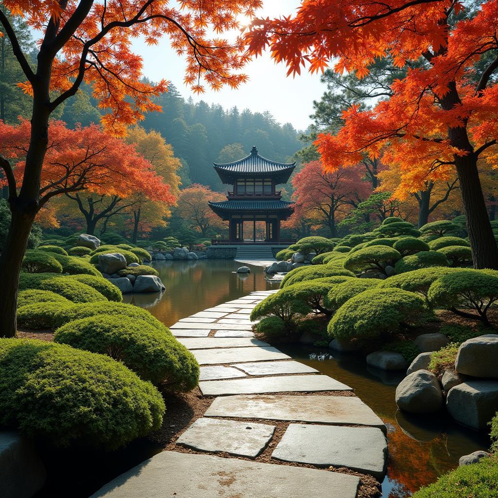 Tranquil Japanese Garden during Orient Tours