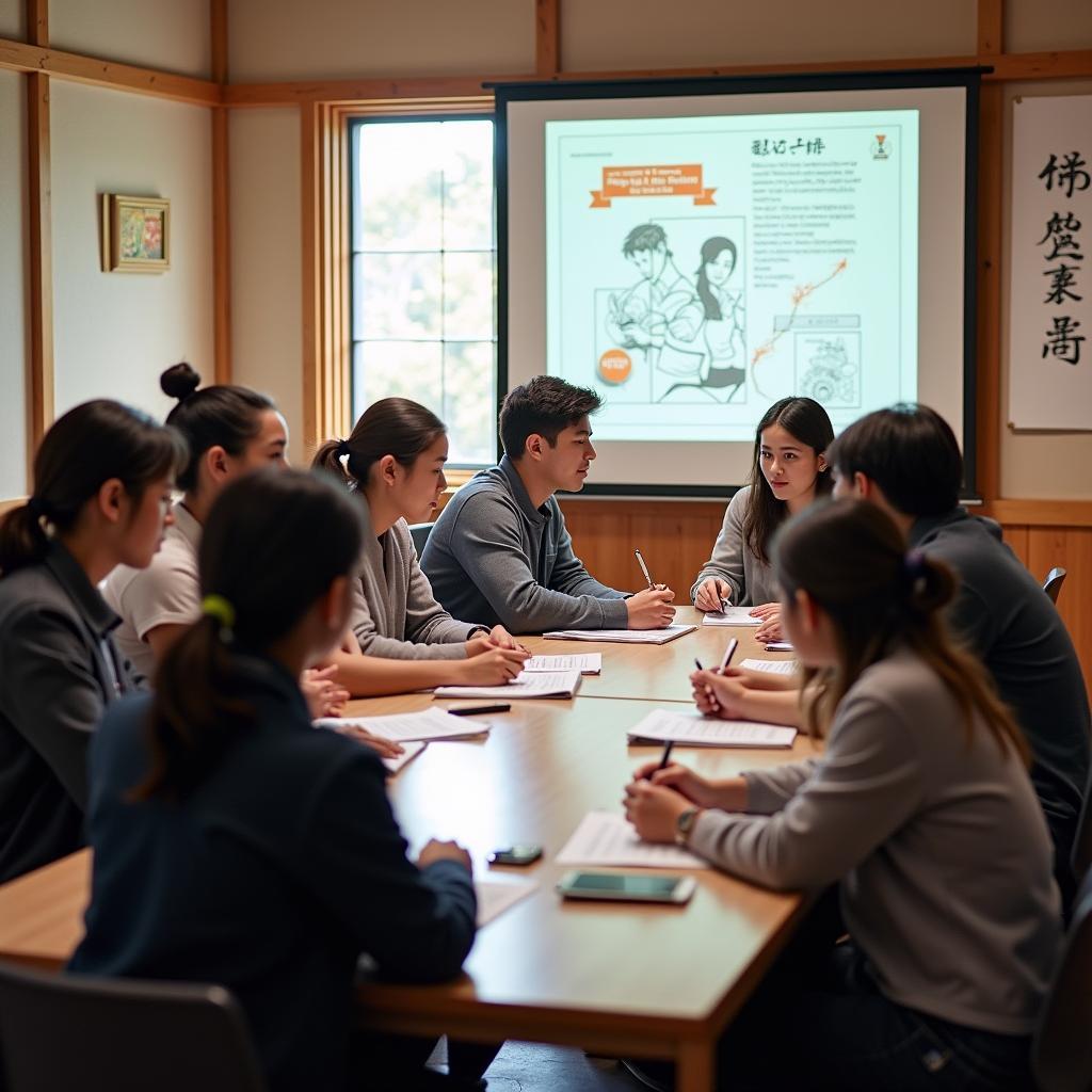 Japanese Students Learning in a Classroom