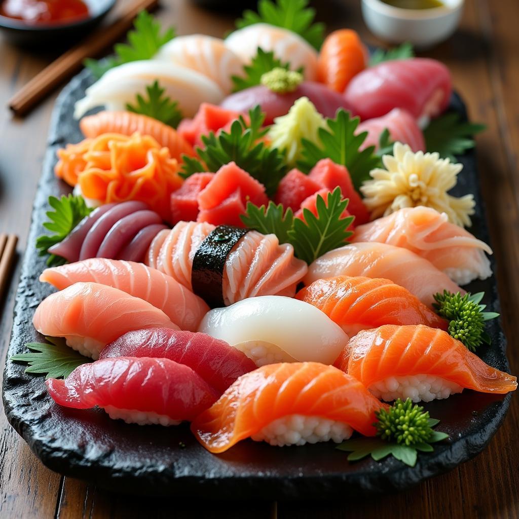 Assorted Sushi and Sashimi Platter