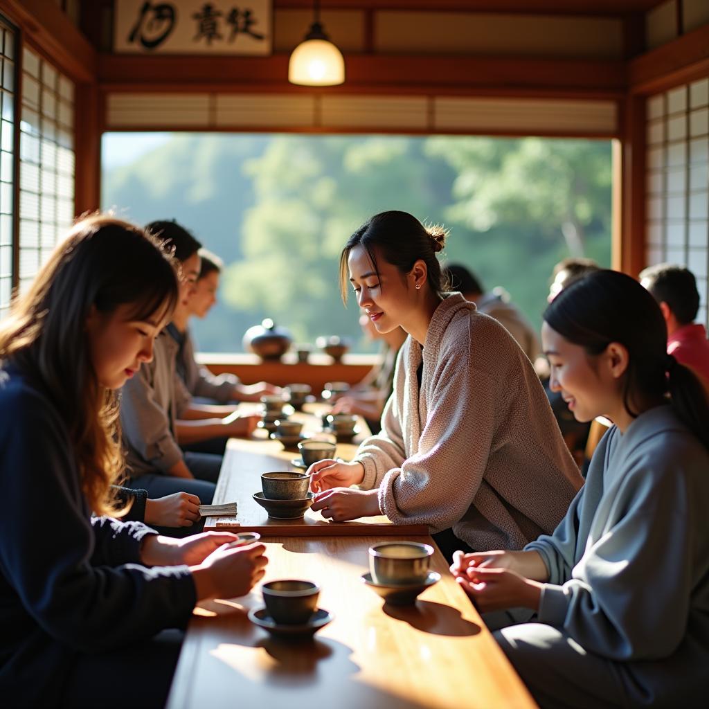 Japanese tea ceremony experience on a bus tour