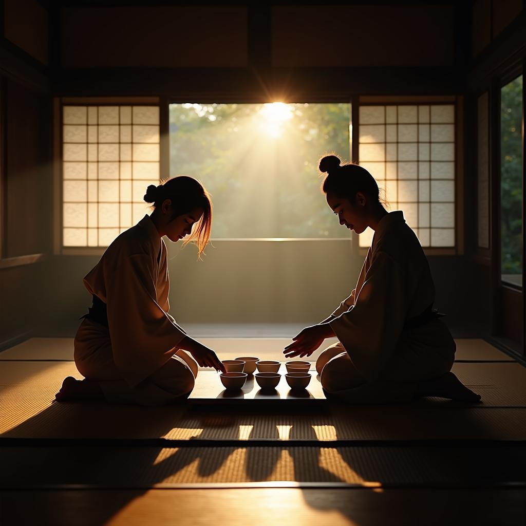 Traditional Japanese Tea Ceremony in a Kyoto Temple