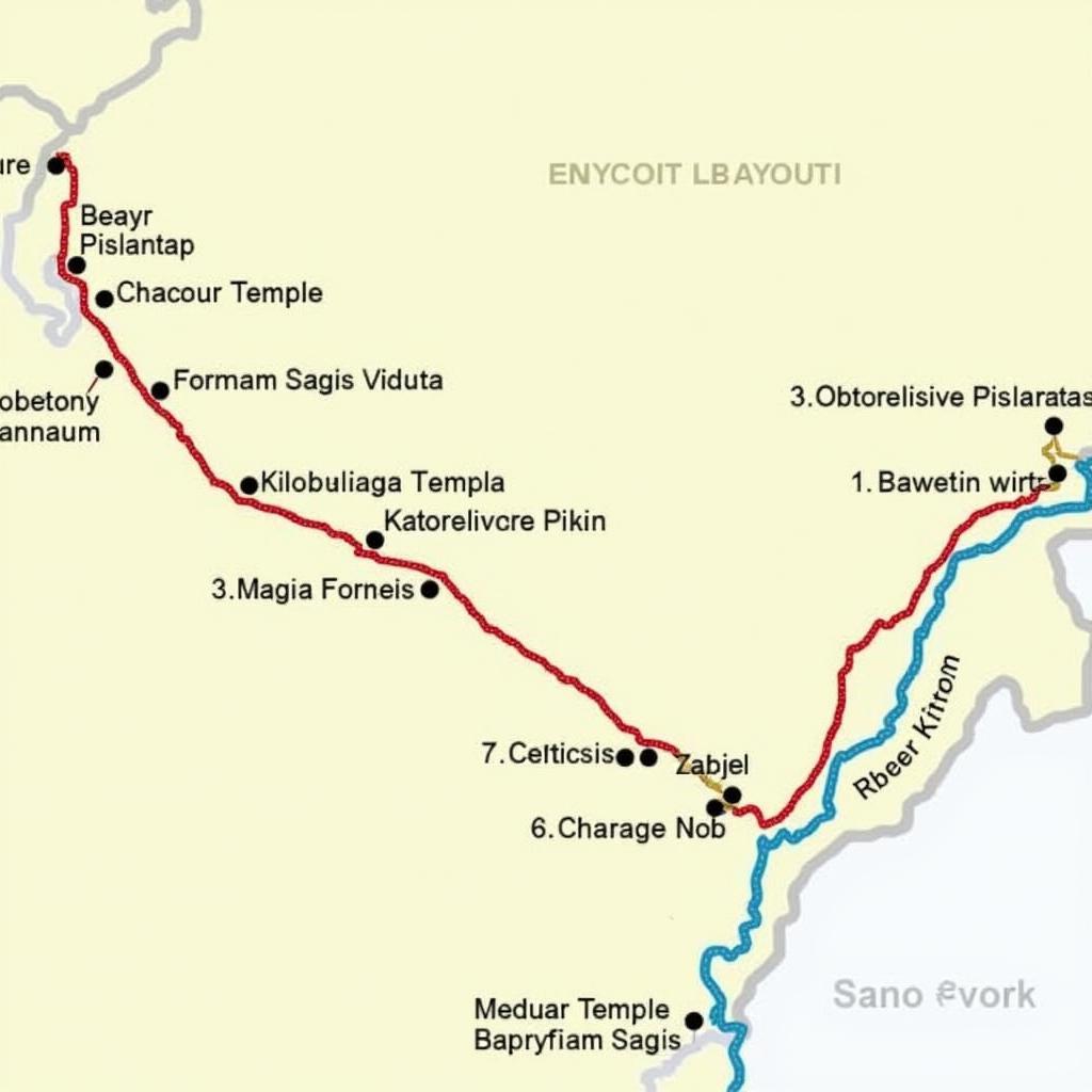 Map of Kanchipuram Divya Desam Tour Route