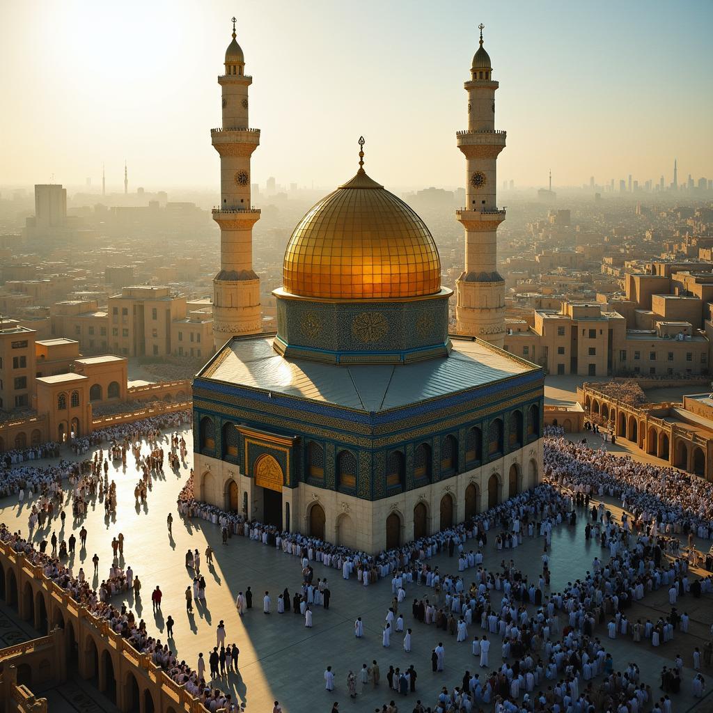 Aerial View of Imam Hussein Shrine in Karbala