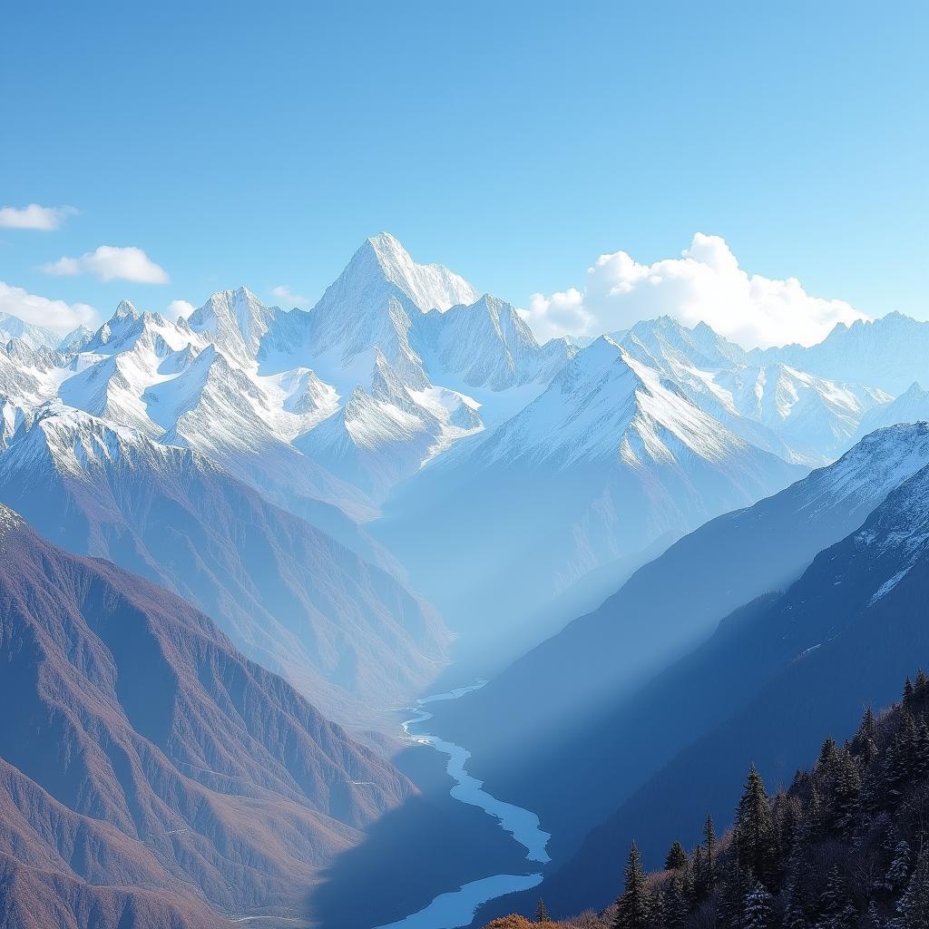 Panoramic view of the Kashmir mountains