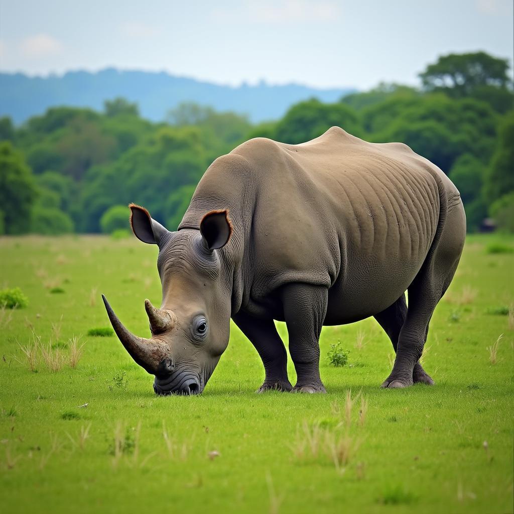 One-horned rhinoceros in Kaziranga National Park