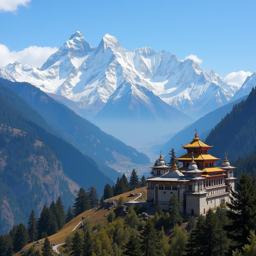 Kedarnath Temple and the Surrounding Himalayan Scenery