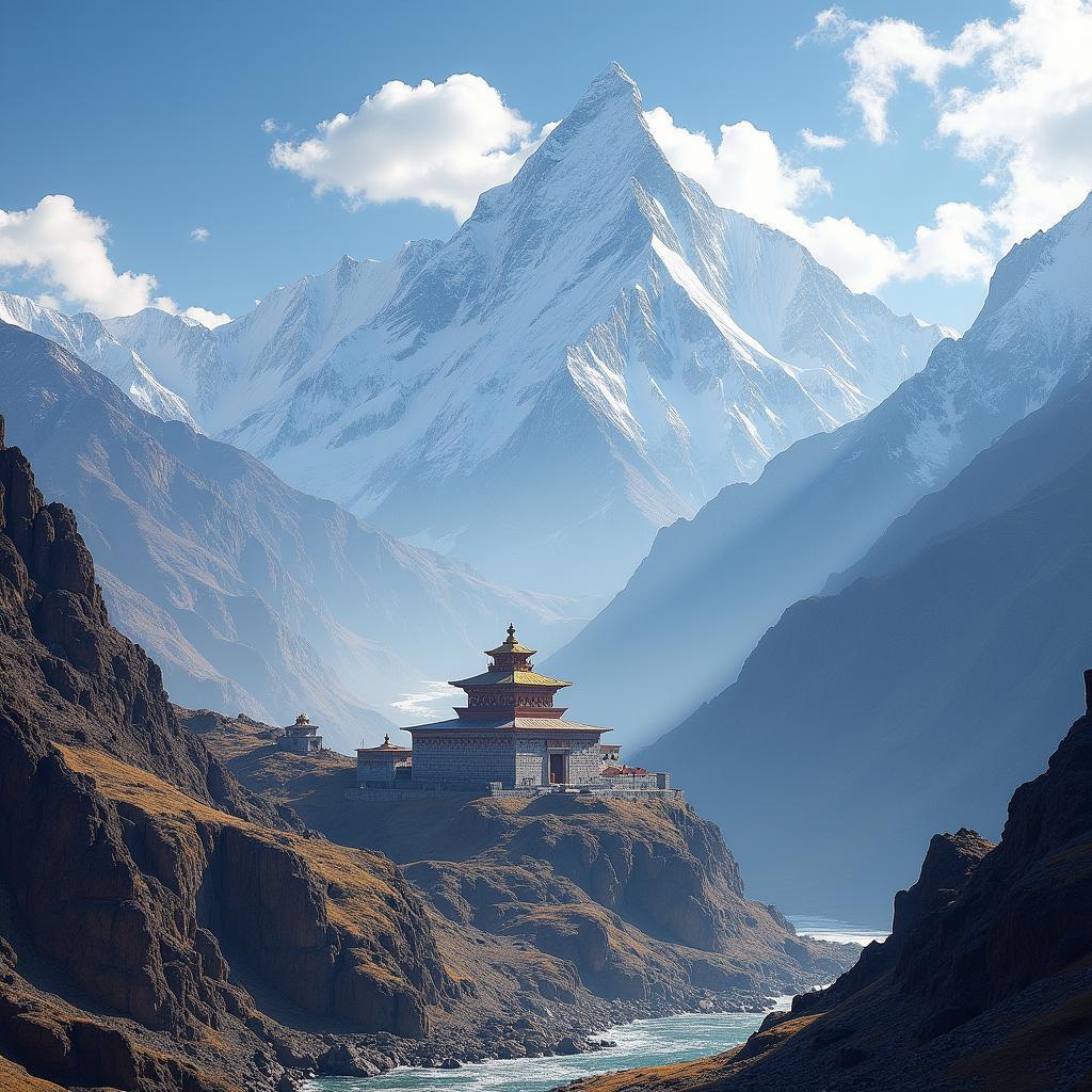 Kedarnath Temple amidst snow-capped mountains