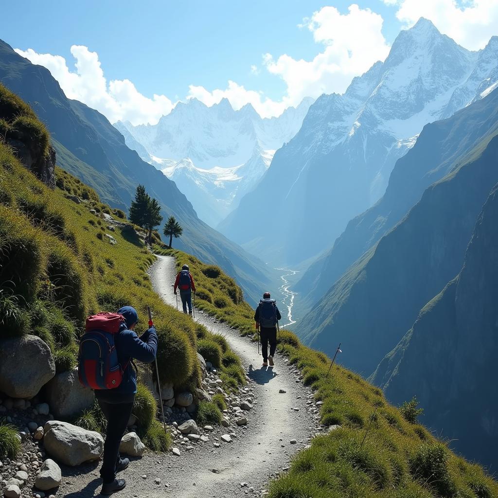 Kedarnath Trekking Route with Himalayan Scenery