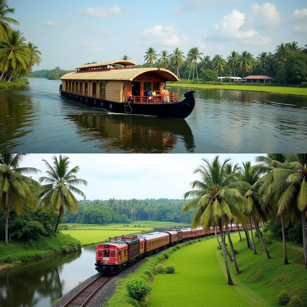 Kerala Backwaters Houseboat & Train Journey