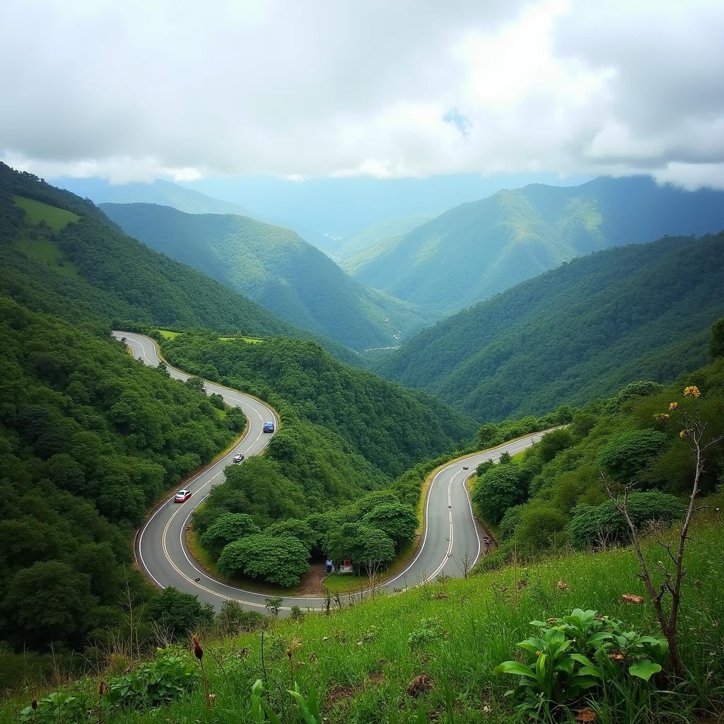 Winding mountain roads leading to Kodaikanal