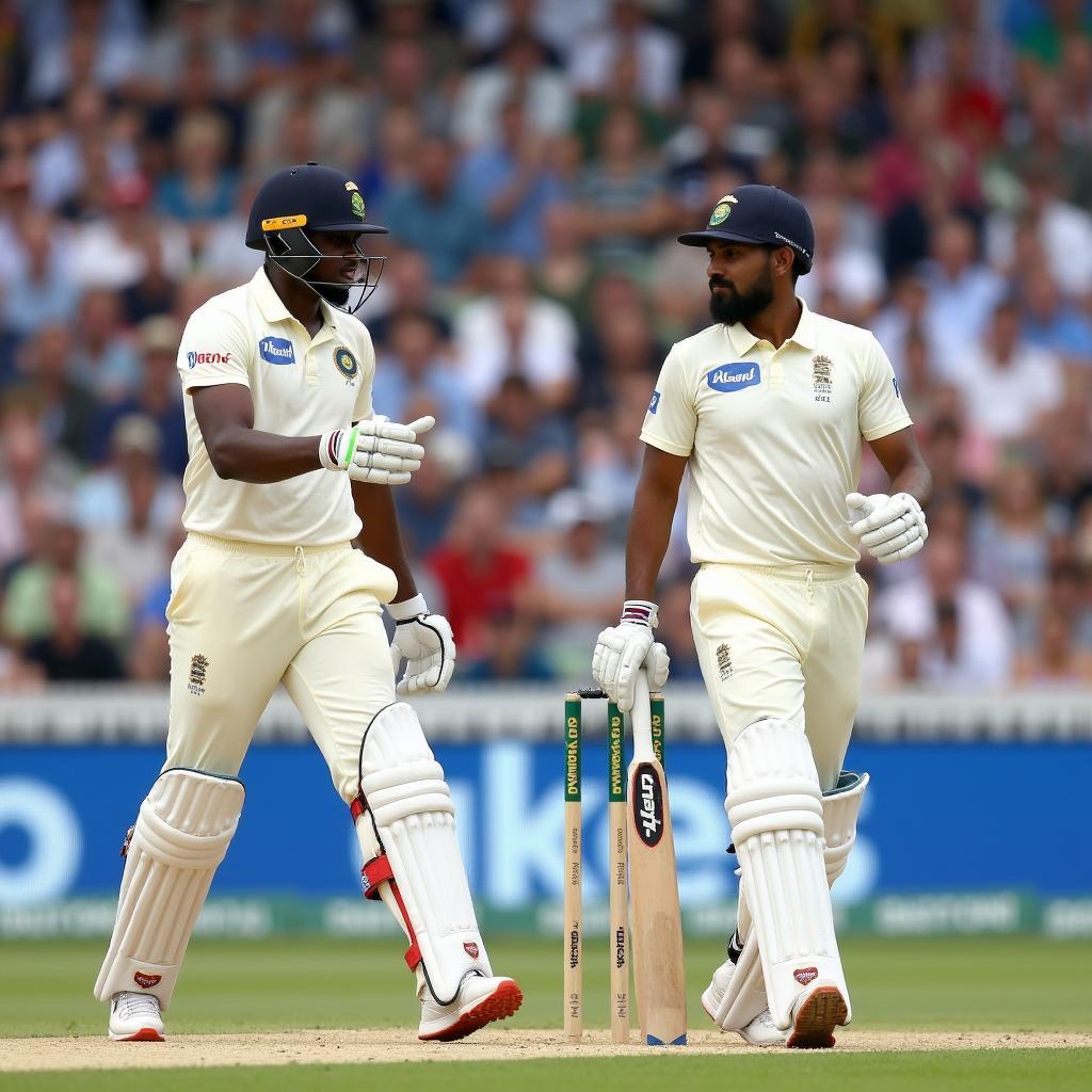 Virat Kohli facing Kagiso Rabada in a Test match in South Africa.