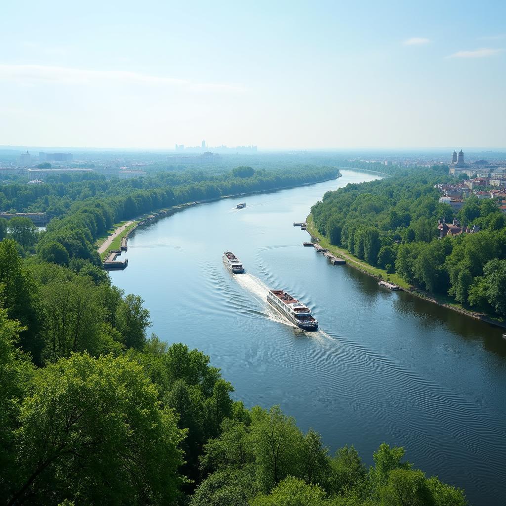 Kolomenskoye Moskva River View: Scenic view of the Moskva River from the estate