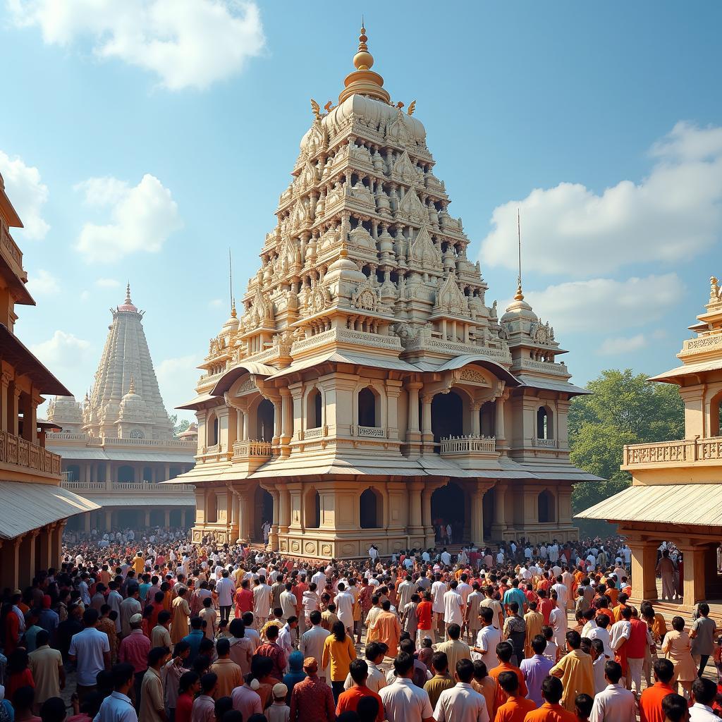 Krishna Janmabhoomi Temple in Mathura, a significant pilgrimage site.