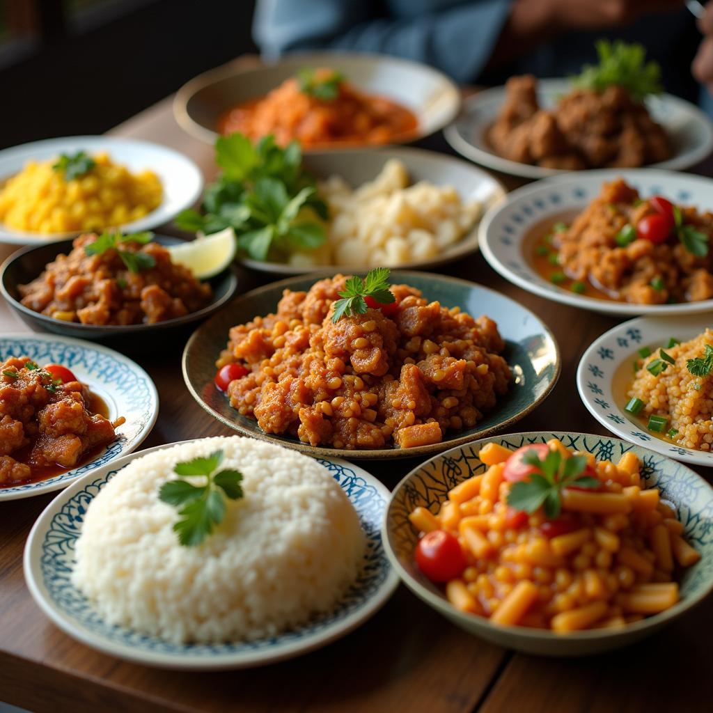 Variety of Malaysian street food