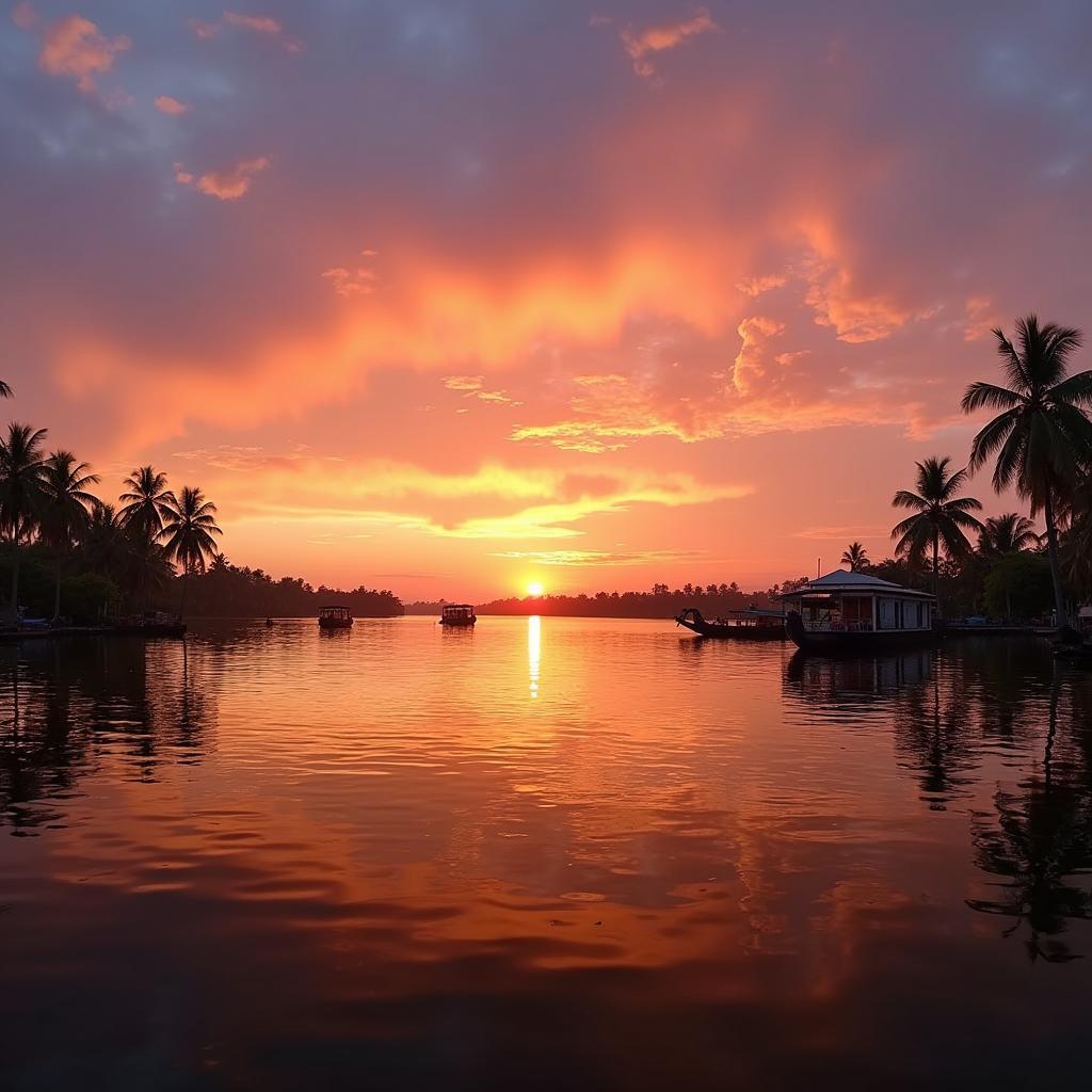 Panoramic Kumarakom Sunset View