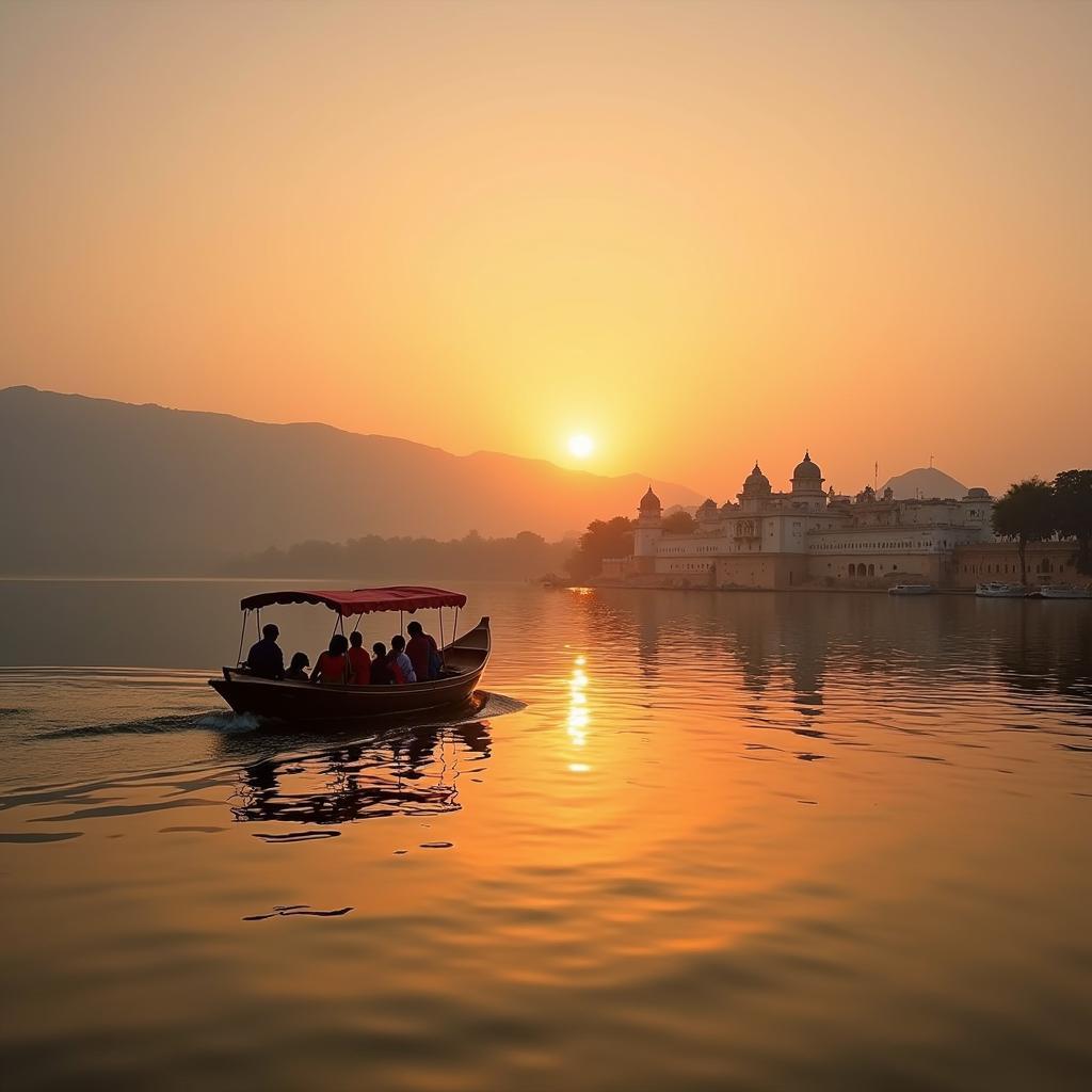 Lake Pichola Boat Ride at Sunset