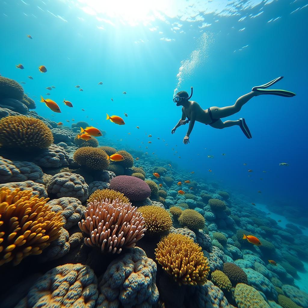 Snorkeling in the vibrant coral reefs of Lakshadweep